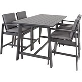 Lesli Living - Bistrostoel Malibu - Grijs - 63x72x111cm - Set van 2