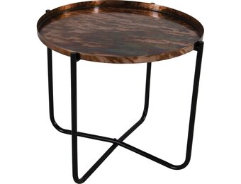 Lesli Living - Tuintafel oud - Koper - Ø60x75cm