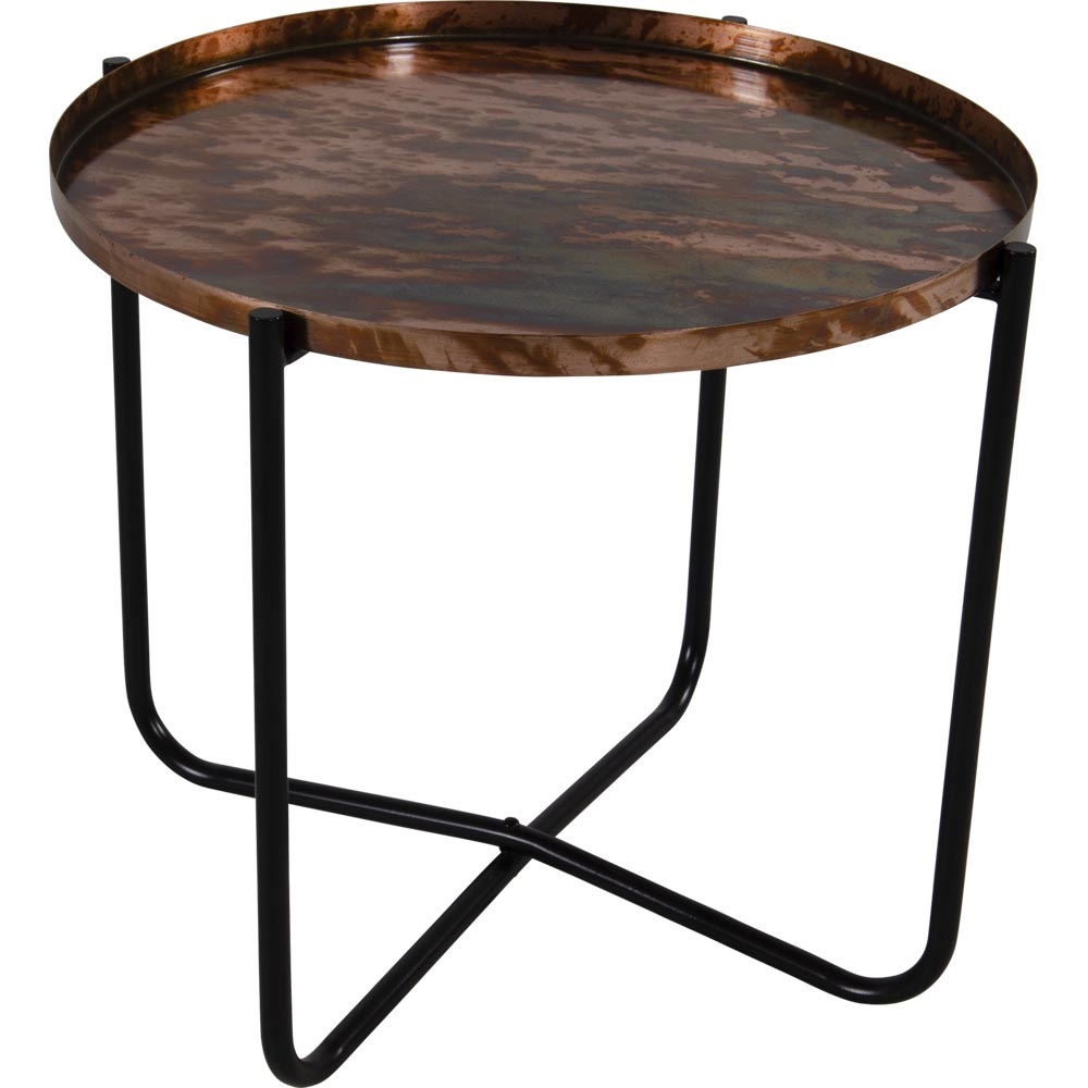 Lesli Living - Tuintafel oud - Koper - Ø60x75cm