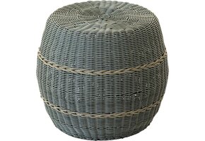 Lesli Living - Poef Laos - Groen - Ø46x40cm