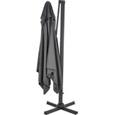 Lesli Living - Push-up parasol Taurus - Grijs - 300x400cm