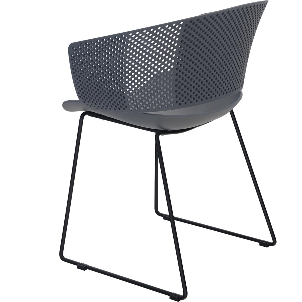 Lesli Living - Bistrostoel Orly - Grijs - 58,5x45,5∕53x79cm - Set van 4