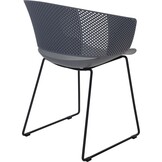 Lesli Living - Bistrostoel Orly - Grijs - 58,5x45,5∕53x79cm - Set van 4