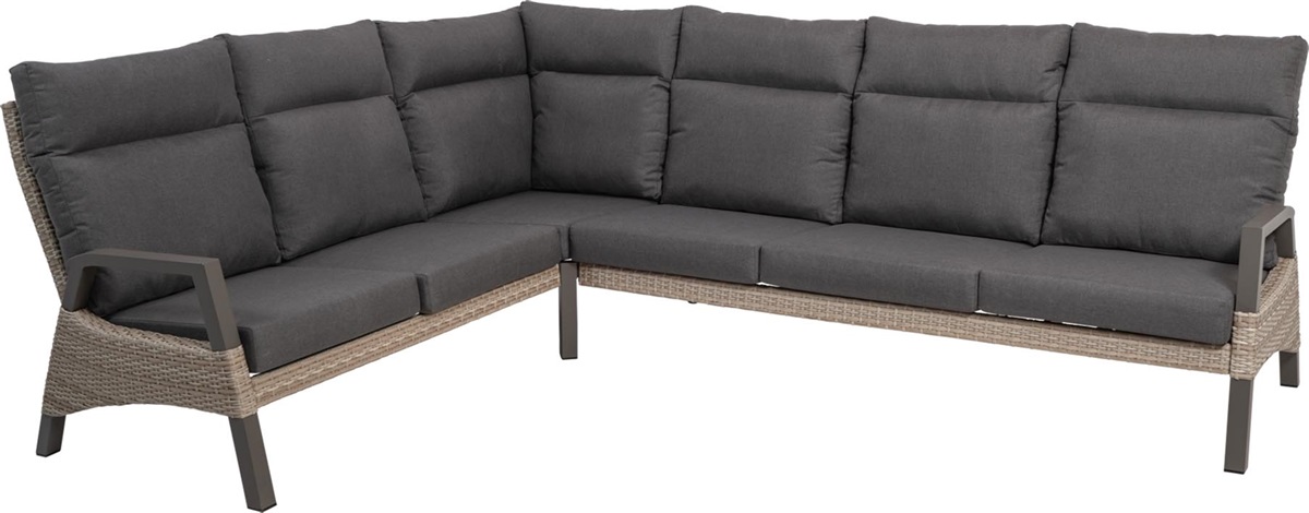 Lesli Living - Loungebank Treviso - Taupe - 200x86x94cm