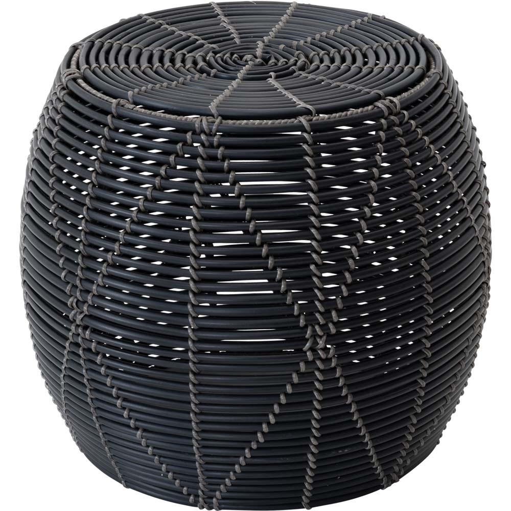 Lesli Living - Poef Birma - Zwart - Ø46x40cm