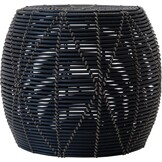 Lesli Living - Poef Birma - Zwart - Ø46x40cm