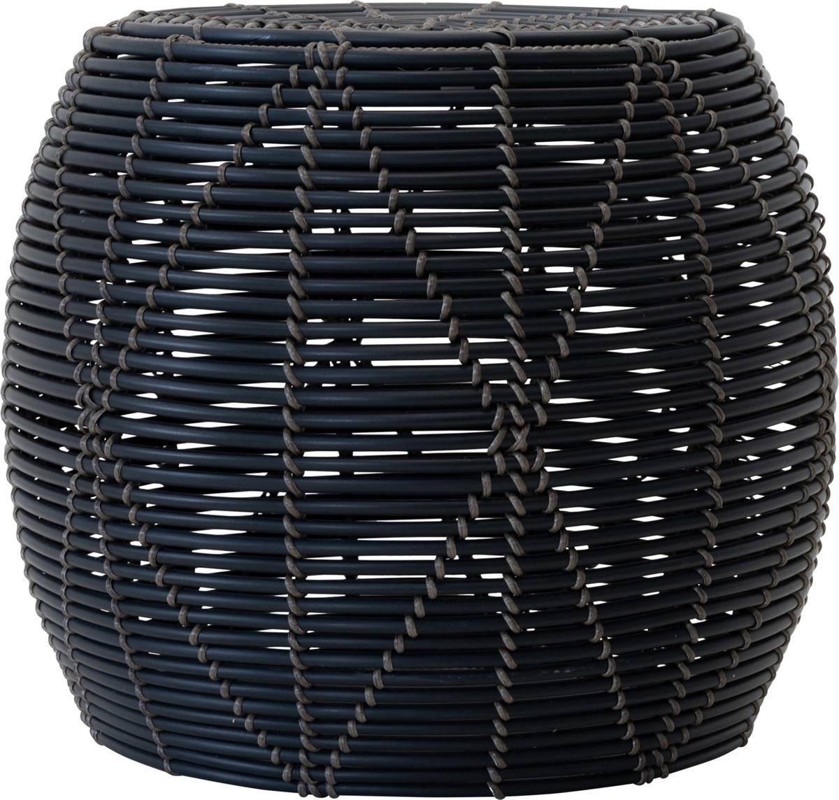 Lesli Living - Poef Birma - Zwart - Ø46x40cm