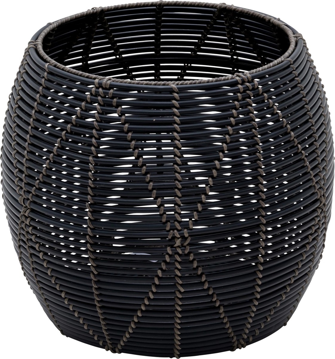 Lesli Living - Poef Birma - Zwart - Ø46x40cm