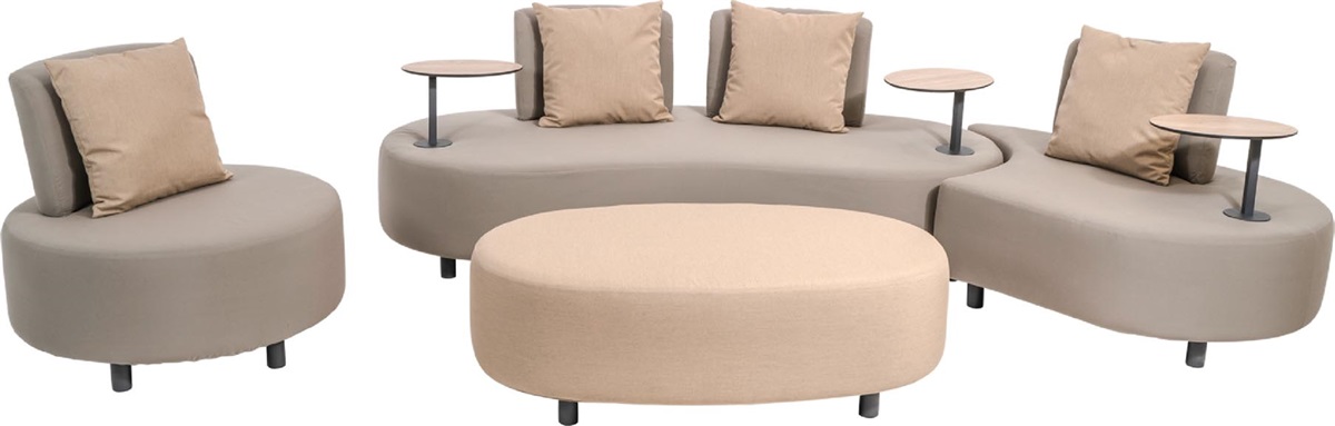 Lesli Living - Loungebank Calidad - Antraciet - 212x89x78cm