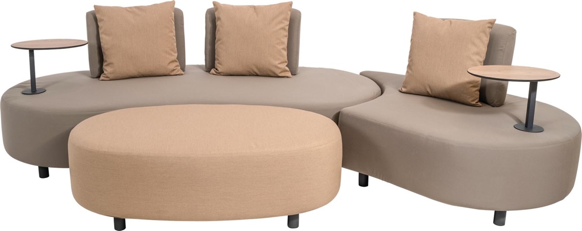 Lesli Living - Loungebank Calidad - Antraciet - 212x89x78cm