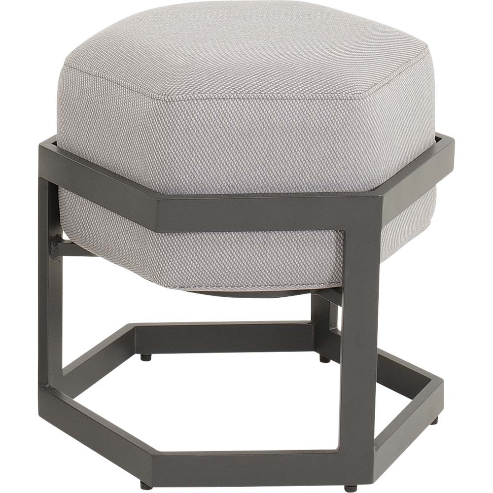 Lesli Living - Voetenbank Esagono - Antraciet - 48x41,5x47,5cm