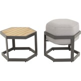 Lesli Living - Voetenbank Esagono - Antraciet - 48x41,5x47,5cm