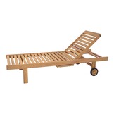 Lesli Living - Ligbed teak - Zwart - 200x65x37cm