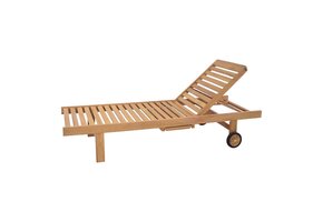 Lesli Living - Ligbed teak - Zwart - 200x65x37cm