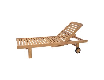 Lesli Living - Ligbed teak - Zwart - 200x65x37cm