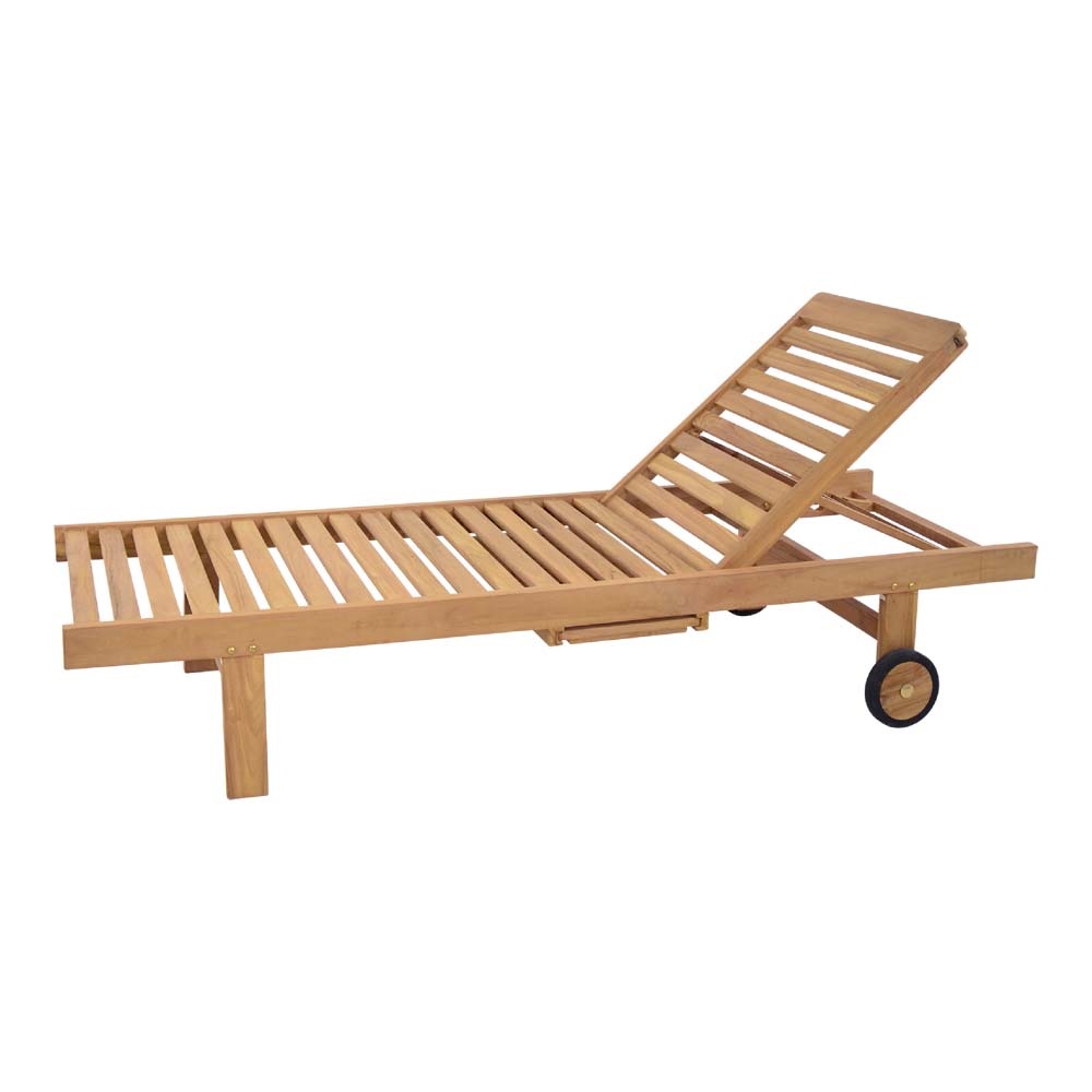 Lesli Living - Ligbed teak - Zwart - 200x65x37cm