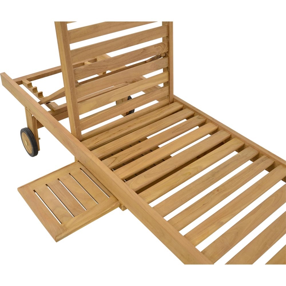 Lesli Living - Ligbed teak - Zwart - 200x65x37cm