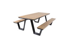 Lesli Living - Picknickset Arezzo - Antraciet - 200x89x75cm