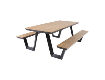 Lesli Living - Picknickset Arezzo - Antraciet - 200x89x75cm