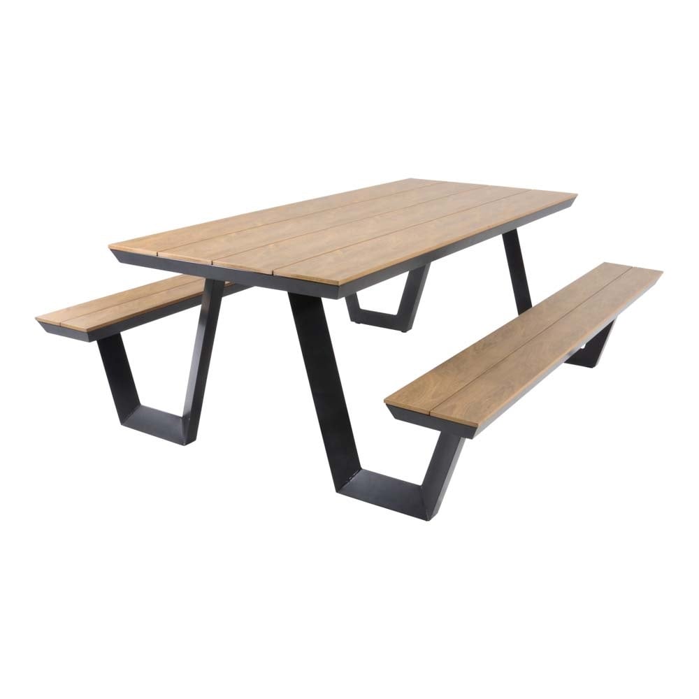 Lesli Living - Picknickset Arezzo - Antraciet - 200x89x75cm