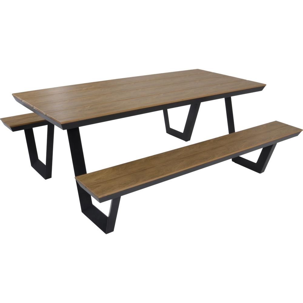 Lesli Living - Picknickset Arezzo - Antraciet - 200x89x75cm