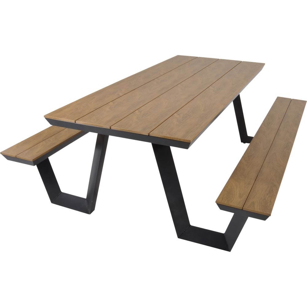 Lesli Living - Picknickset Arezzo - Antraciet - 200x89x75cm