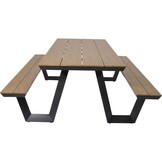 Lesli Living - Picknickset Arezzo - Antraciet - 200x89x75cm