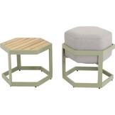 Lesli Living - Voetenbank Esagono - Groen - 48x41,5x47,5cm