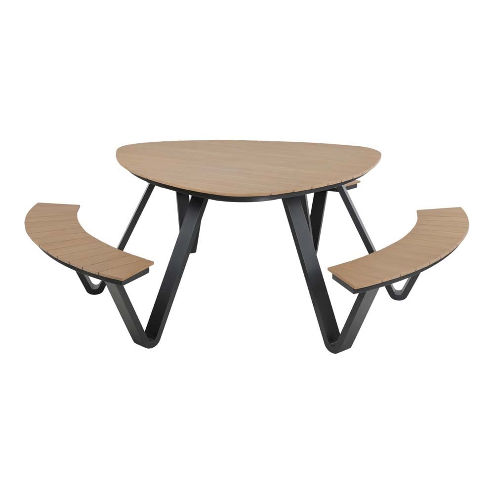 Lesli Living - Picknickset Arezzo - Antraciet - 224,5x212x74cm