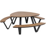 Lesli Living - Picknickset Arezzo - Antraciet - 224,5x212x74cm