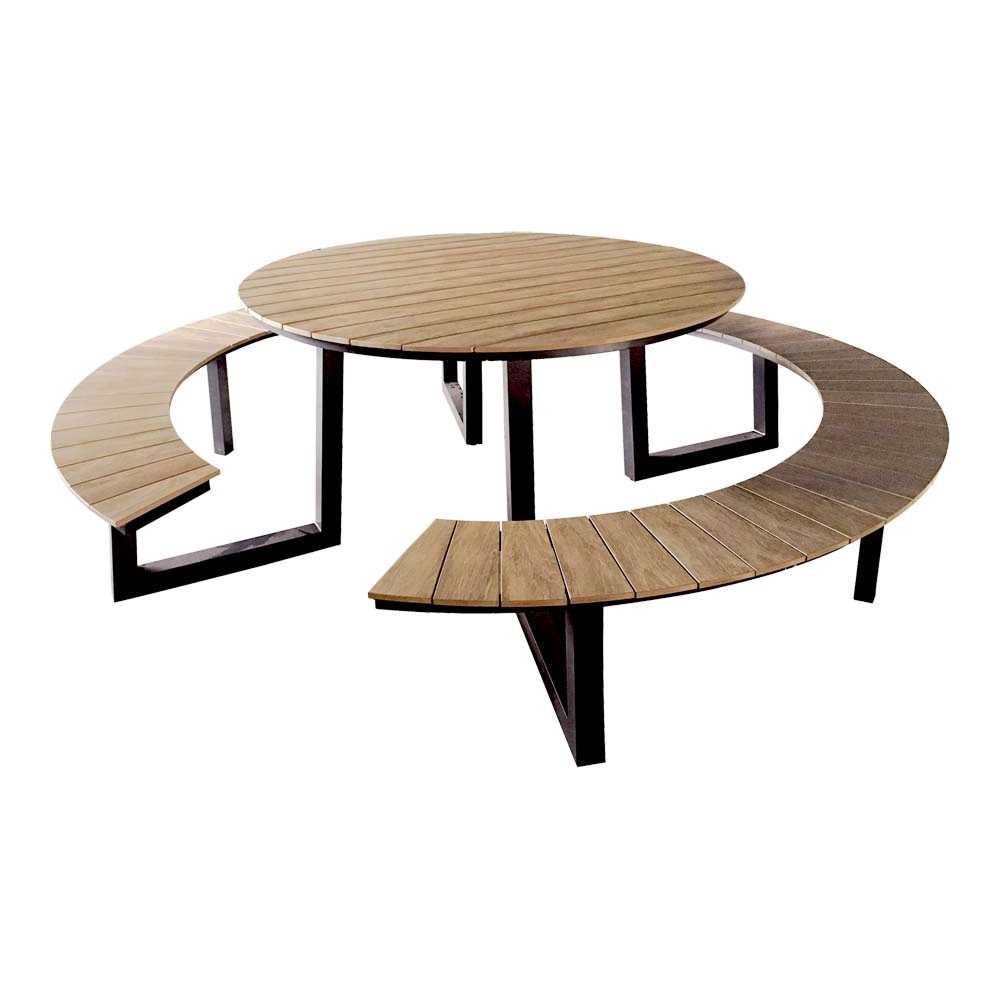 Lesli Living - Picknickset Arezzo - Antraciet - 239x139,5x74cm