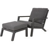 Lesli Living - Voetenbank Down - Grijs - 63x52x27,5cm