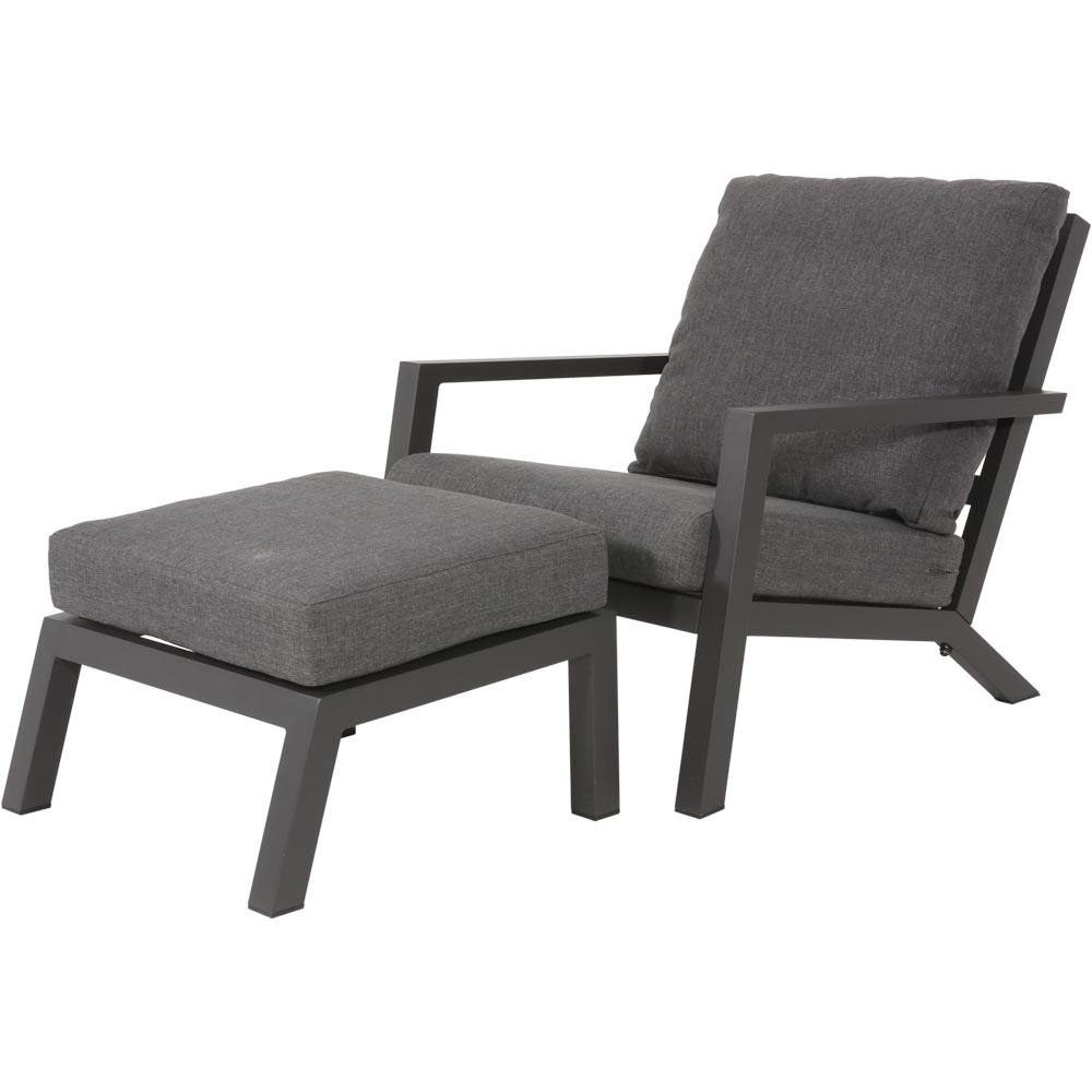 Lesli Living - Voetenbank Down - Grijs - 63x52x27,5cm