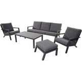 Lesli Living - Voetenbank Down - Grijs - 63x52x27,5cm