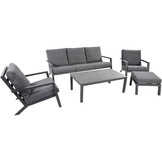 Lesli Living - Voetenbank Down - Grijs - 63x52x27,5cm