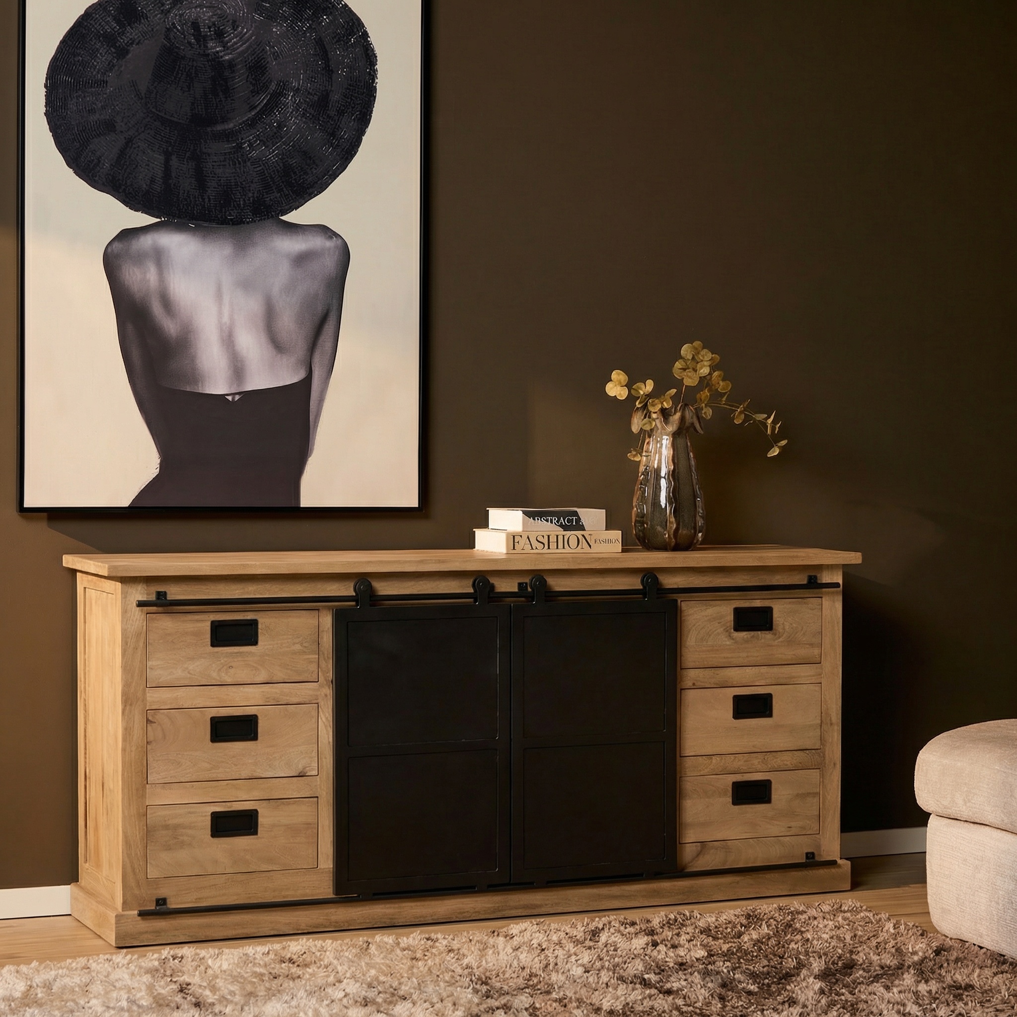 Starfurn - Dressoir Fresno - Bruin - 45x200x90 cm
