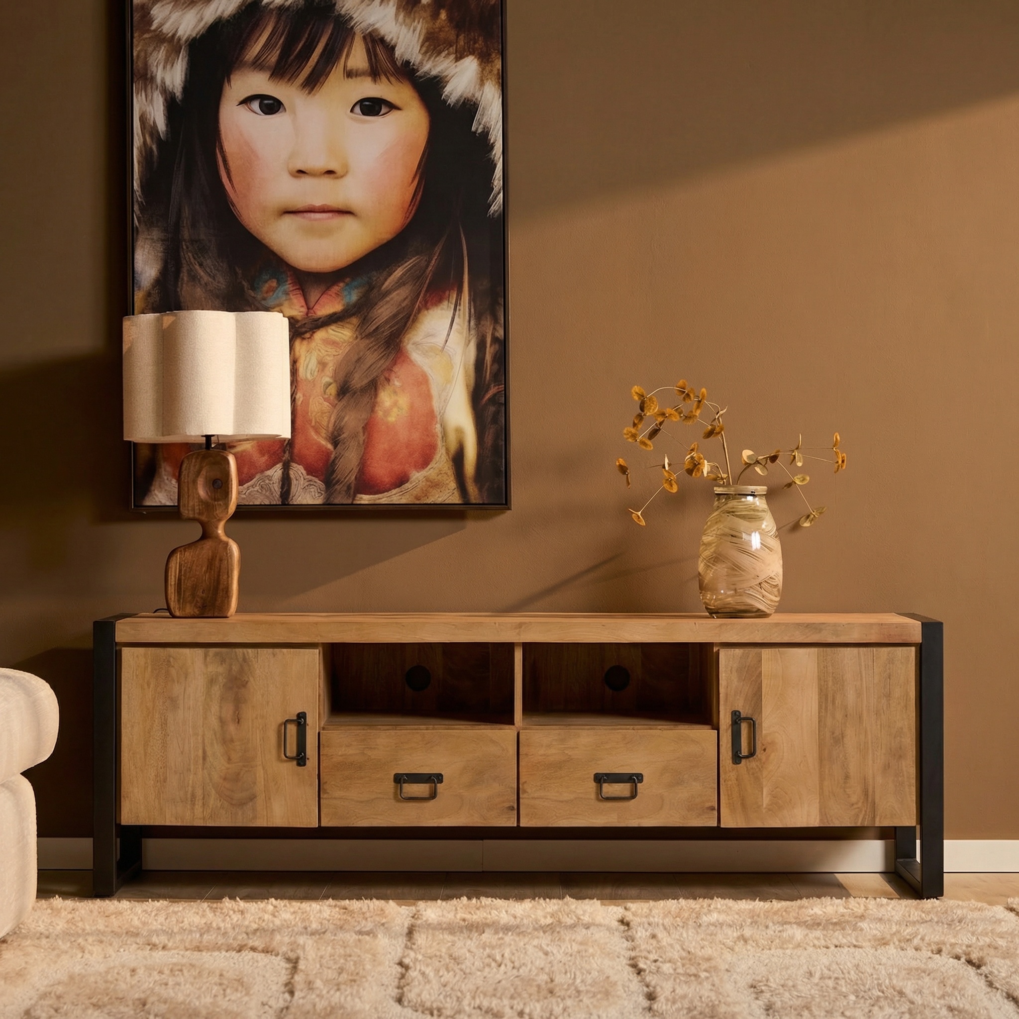 Starfurn - Tv meubel Britt - Bruin - 45x200x55 cm