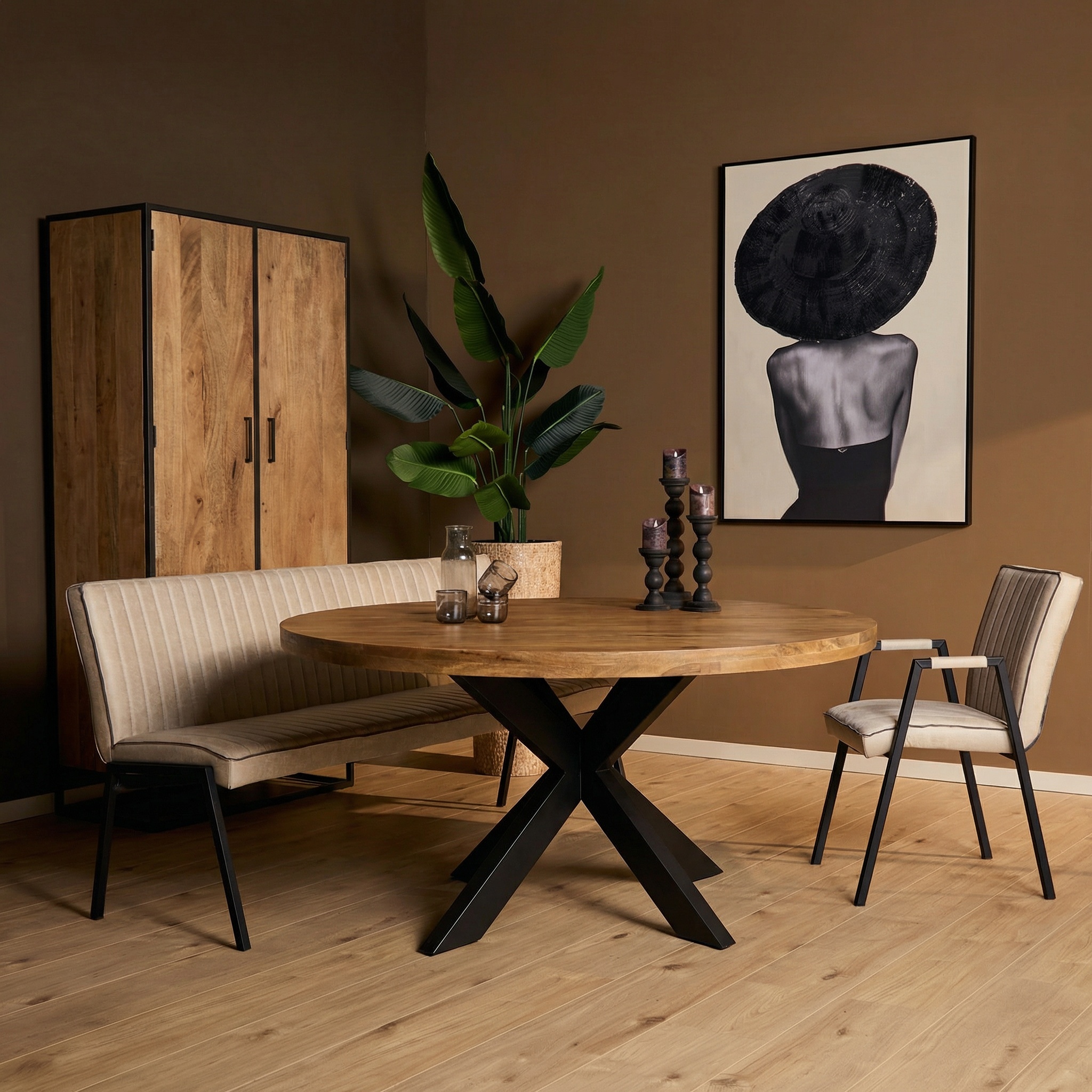 Starfurn - Eettafel Ron - Bruin - 110x110x76 cm
