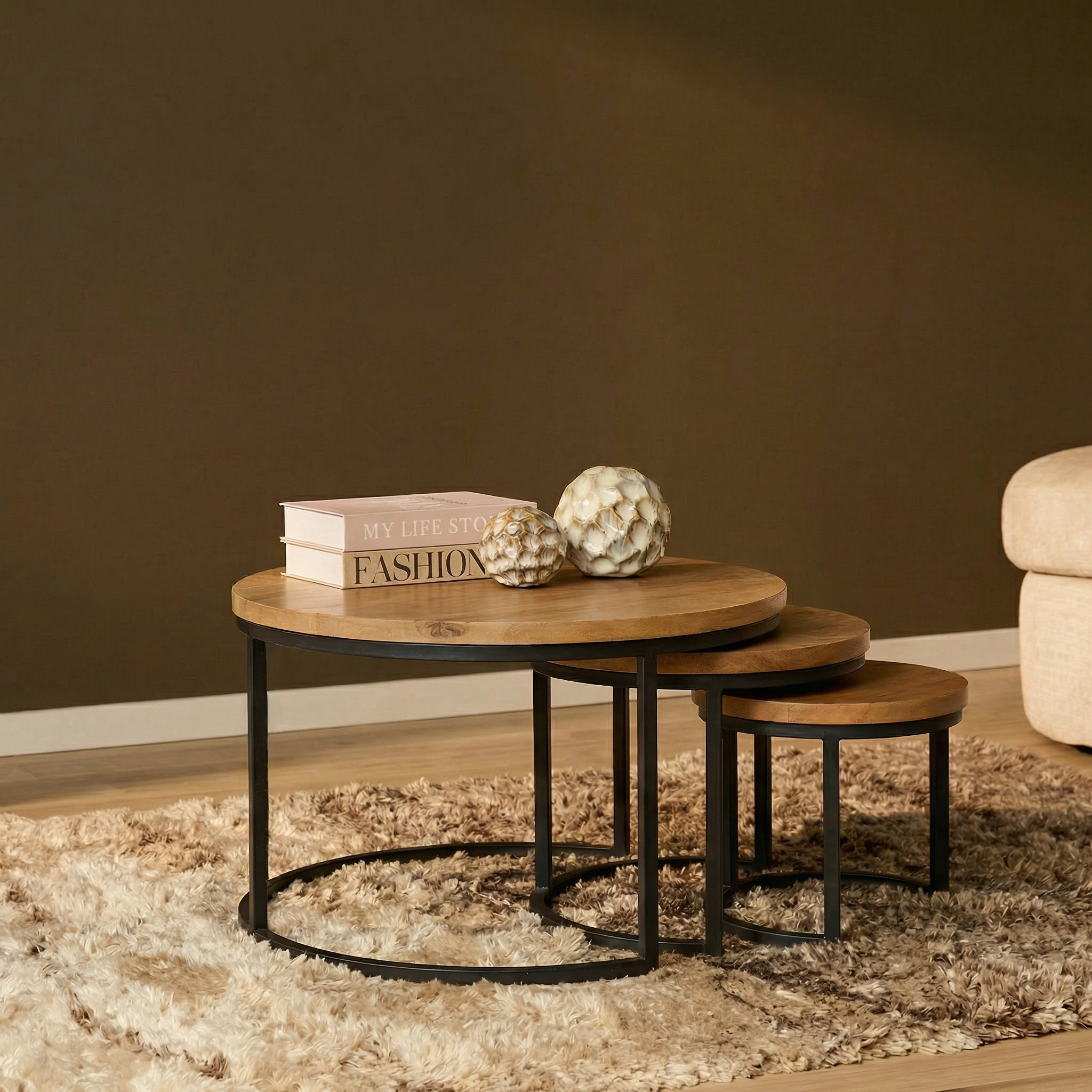 Starfurn - Salontafel Dakota - Bruin - 70x70x45 cm
