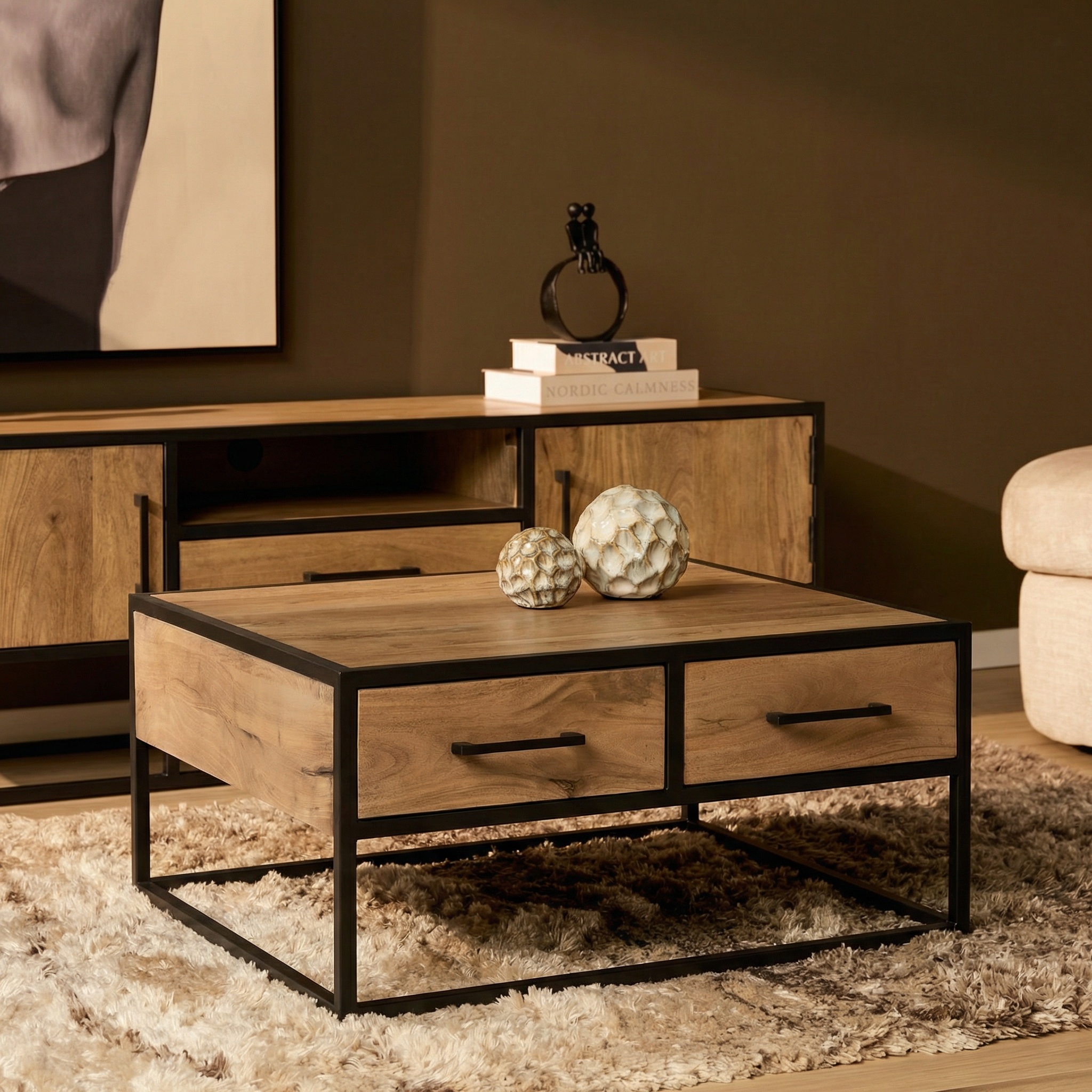 Starfurn - Salontafel Dakota - Bruin - 80x80x40 cm