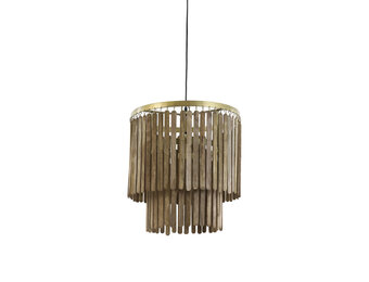 Light & Living - Hanglamp GULARO - Bruin - 45x45x43 cm