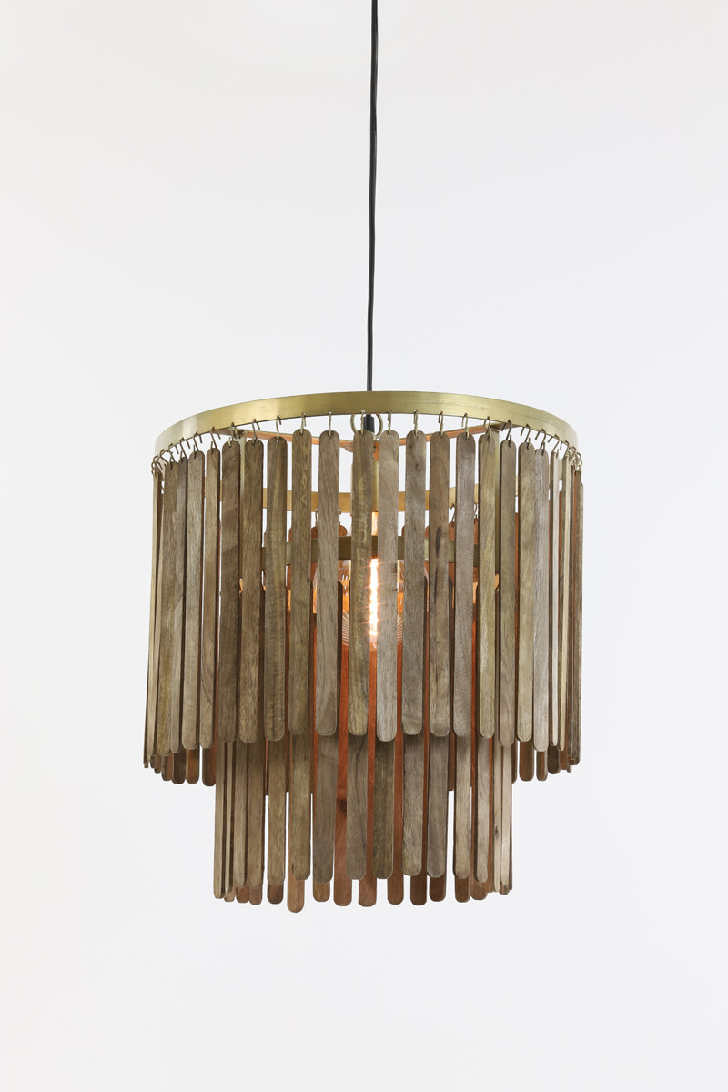 Light & Living - Hanglamp GULARO - Bruin - 45x45x43 cm