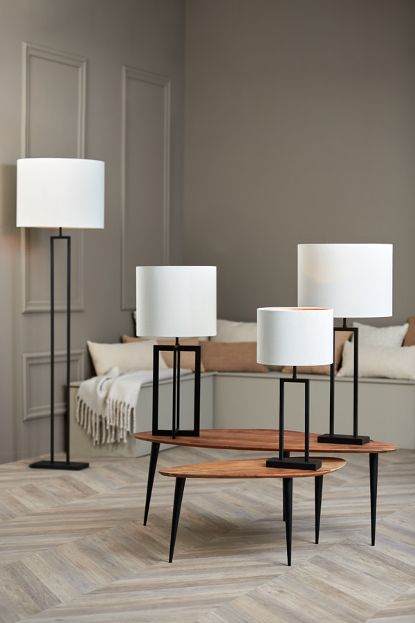 Light & Living - Lampenkap VELOURS - 30x30x21 - Wit