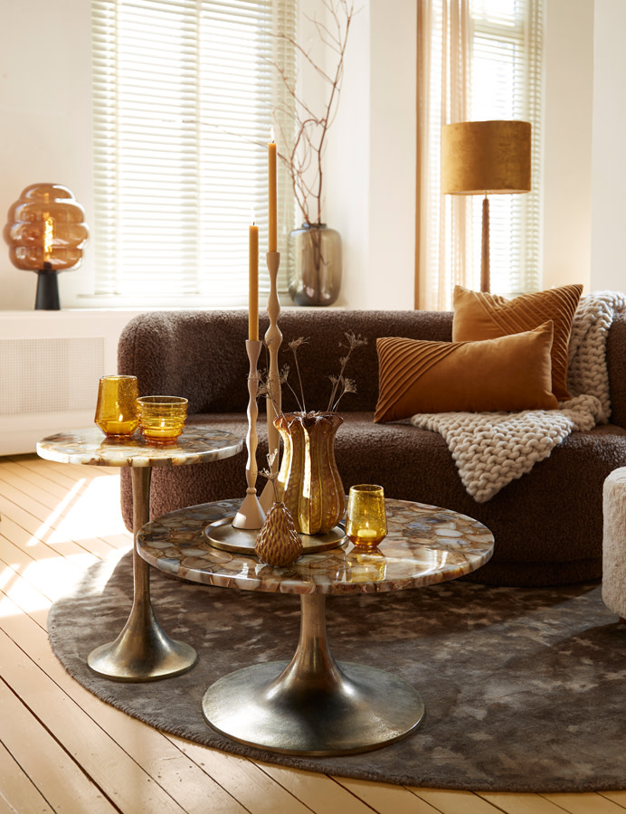 Light & Living - Tafel RICKERD - Geel - 48x48x53 cm