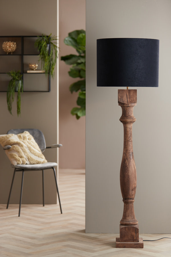 Light & Living - Vloerlamp ROBBIA  - 23x23x125cm - Bruin