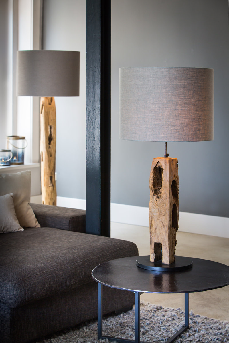 Light & Living - Vloerlamp KARLOVO  - 35x35x144cm - Bruin