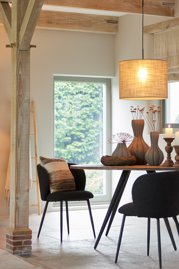 Light & Living - Hanglamp NUKA - Zwart - 12x12x120 cm