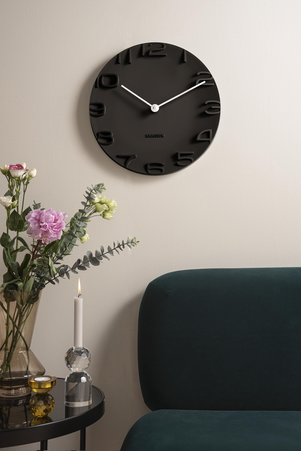 Karlsson - Wandklok On The Edge - Zwart- Ø42cm