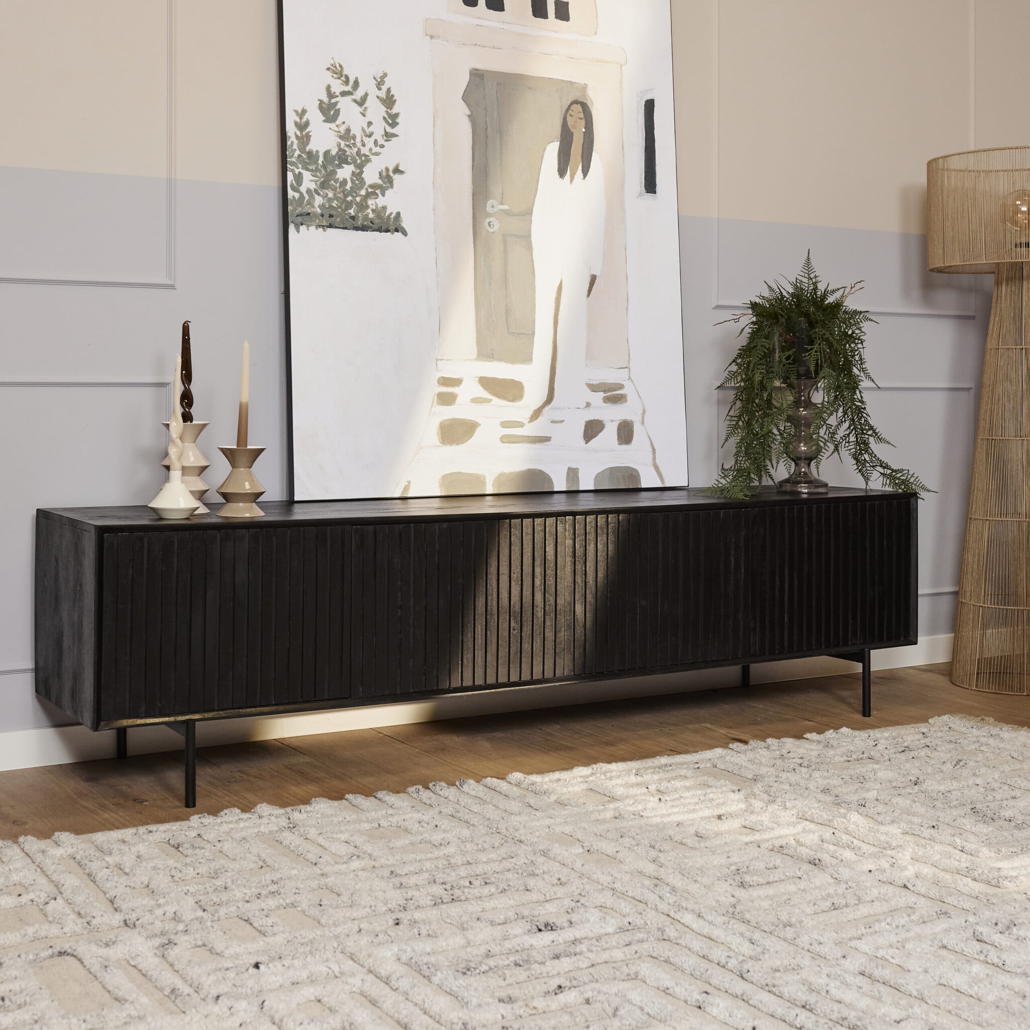 Starfurn - Tv meubel Madison - Zwart - 45x210x55 cm