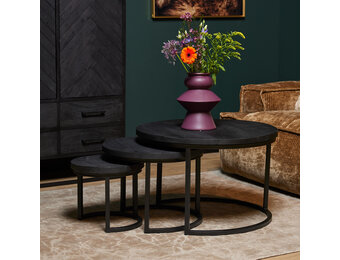 Starfurn - Salontafel Triole - Zwart - 70x70x35 cm